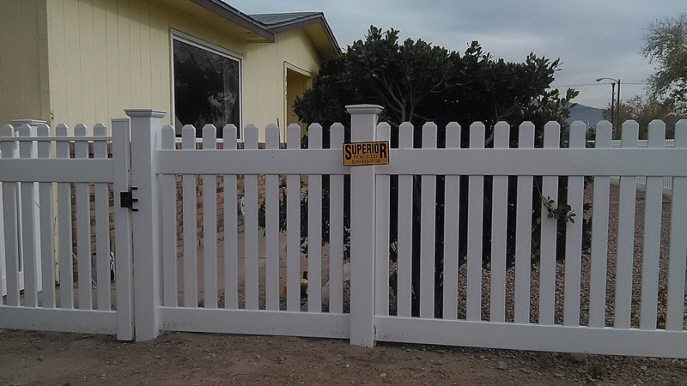 Fancy White Fence & Gate